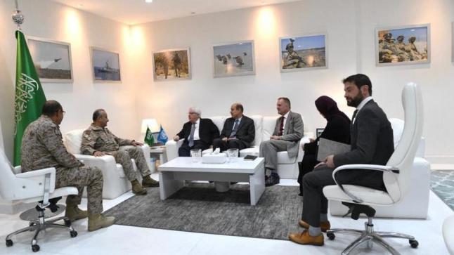 المبعوث الأممي الخاص إلى اليمن يزور قائد قوات التحالف العربي لمناقشة أخر التطورات